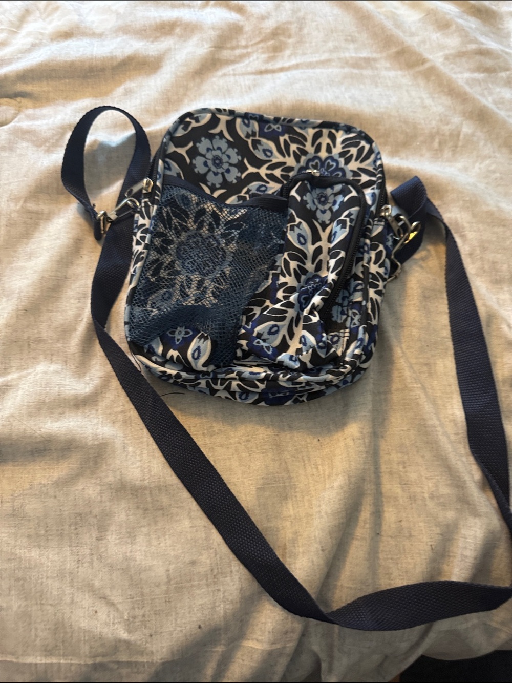 Floral Navy Crossbody Bag - Women